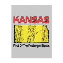 Kansas KS Motto ~ First OF The Rectangle States Post Cards