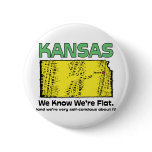 Kansas KS Motto ~ We Know We're Flat Buttons