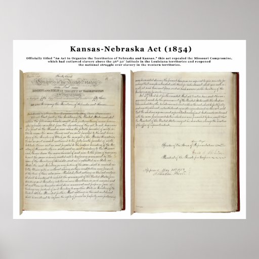 KansasNebraska Act (1854) Poster Zazzle