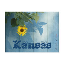 Kansas Postcard: Sunflower Blue by SuanSilverTree Kansas Postcard: Sunflower Blue