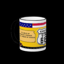 Kansas - Route 66 mugs by ZsTees Kansas - Route 66 mugs