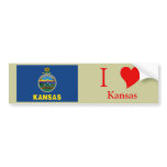 Kansas State Flag Bumper Sticker