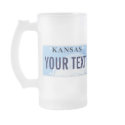 Kansas state seal license plate mugs