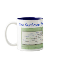 Kansas Symbols & Map mugs by archemedes Kansas Symbols & Map mugs
