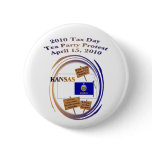 Kansas Tax Day Tea Party Protest Button