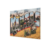 Kansas (Tractor & Hay Bailer Scene) Gallery Wrapped Canvas