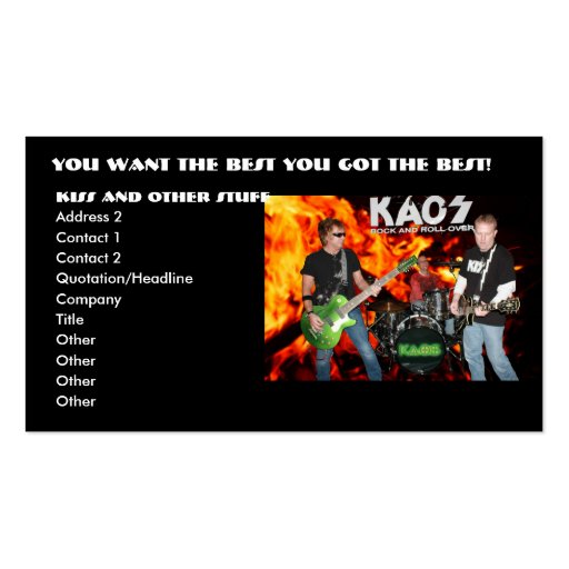 kaos business cards (front side)