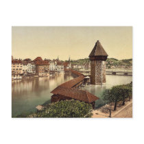 Kapellbrucke and Wasserturm, Lucerne, Switzerland Postcard