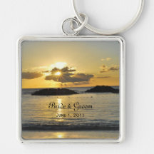 Kapolei Beach Bride & Groom Keychain