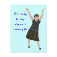 Karaoke birthday party invitations, postcards postcard