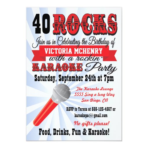 Karaoke Birthday Party Poster Style Invitation | Zazzle
