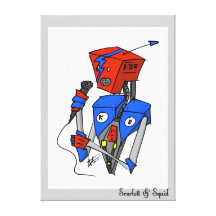 Karaoke Bot Stretched Canvas Print