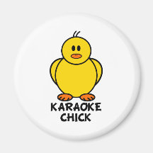 Karaoke Chick Refrigerator Magnet