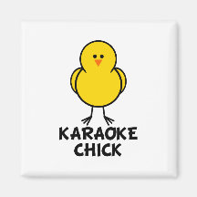 Karaoke Chick Refrigerator Magnet