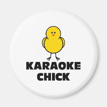 Karaoke Chick Refrigerator Magnet