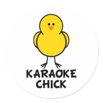Karaoke Chick stickers by chicktshirts8 Karaoke Chick stickers
