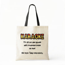 Karaoke Danger - Budget Tote bags by bontondesigns Karaoke Danger - Budget Tote bags