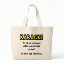 Karaoke Danger - Jumbo Tote bags by bontondesigns Karaoke Danger - Jumbo Tote bags