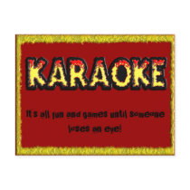 Karaoke Danger - Postcard by bontondesigns Karaoke Danger - Postcard