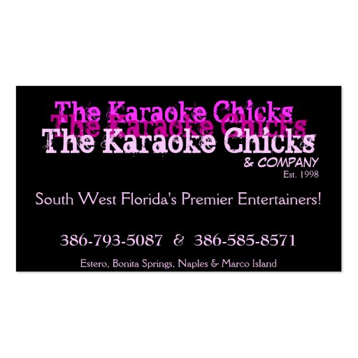 Karaoke Entertainment  Card Business Card Template (front side)