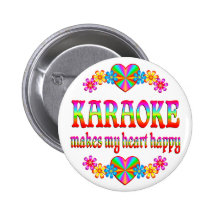 Karaoke Heart Happy Buttons