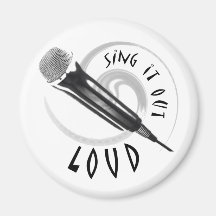 Karaoke Microphone Sing it out LOUD Fridge Magnet