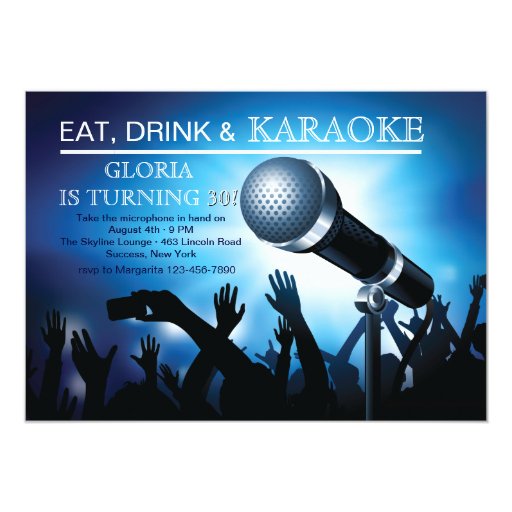 karaoke night birthday party invitation zazzle karaoke invitations