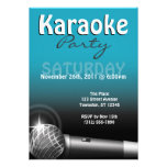 Karaoke Party Blue Invitations