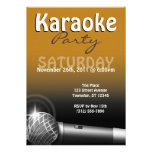 Karaoke Party Orange Invitations