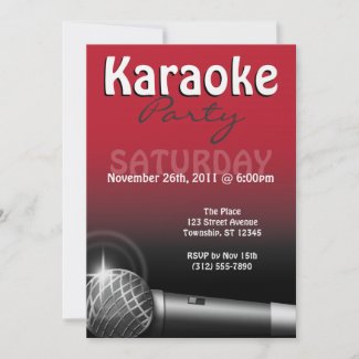 Karaoke Party Red Invitations zazzle_invitation