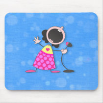 karaoke queen-blue mousepads by Toonboy karaoke queen-blue mousepads