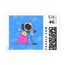 Karaoke Queen Postage Stamp by Toonboy Karaoke Queen Postage Stamp