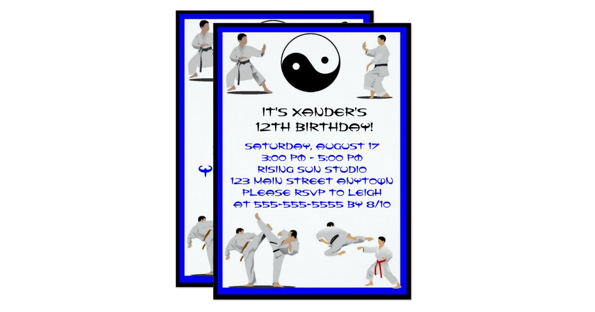 Karate Birthday Invitation | Zazzle