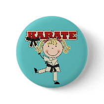 KARATE - Blond Girl T-shirts and Gifts Pinback Button