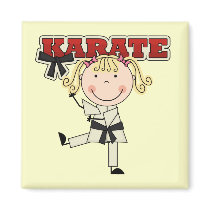 KARATE - Blond Girl T-shirts and Gifts Magnets