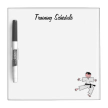 Karate Cartoon Training schedule Dry Erase Board