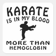 Karate Design Square Stickers
