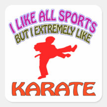 Karate designs square sticker