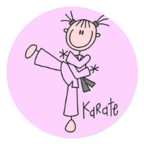 Karate Girl Tshirts and Gifts stickers by stick_figures Karate Girl Tshirts and Gifts stickers
