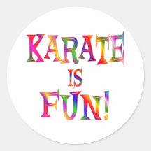 Karate is Fun Round Sticker