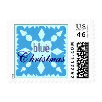 Karate Kat blue Christmas postage by KarateKatGraphics Karate Kat blue Christmas postage