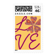 Karate Kat flowering-heart love stamp stamp