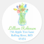 Karate Kat Graphics flower bunch address label Round Sticker