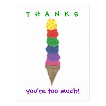Karate Kat Graphics ice cream thank-you Post Cards