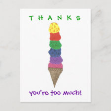 Karate Kat Graphics ice cream thank-you postcard