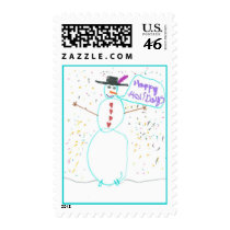 Karate Kat Graphics snowman holiday postage by KarateKatGraphics Karate Kat Graphics snowman holiday postage