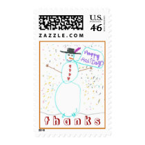Karate Kat Graphics snowman thank-you postage