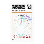 Karate Kat Graphics snowman thank-you stamp