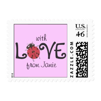 Karate Kat ladybug love--to personalize stamp