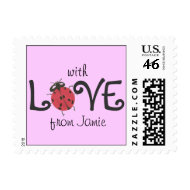 Karate Kat ladybug love--to personalize stamp